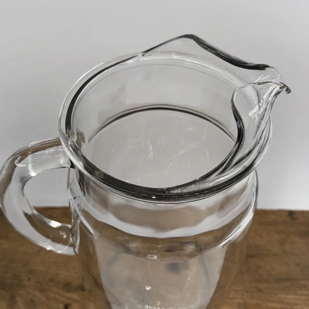 Vintage Glass Tea & Lemonade Ice Lip‎ Pitcher – Clear Classic Serveware 9
